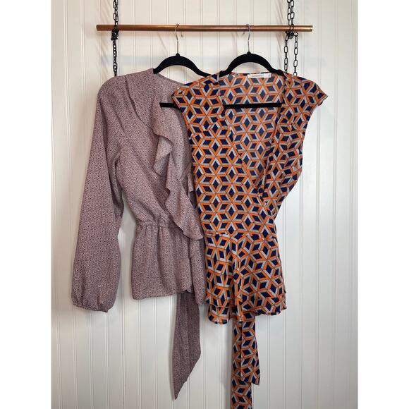 Max Studio & Lucy Paris Sleeveless Top & Pink Polka Dot Blouse Bundle Size L - Picture 1 of 12